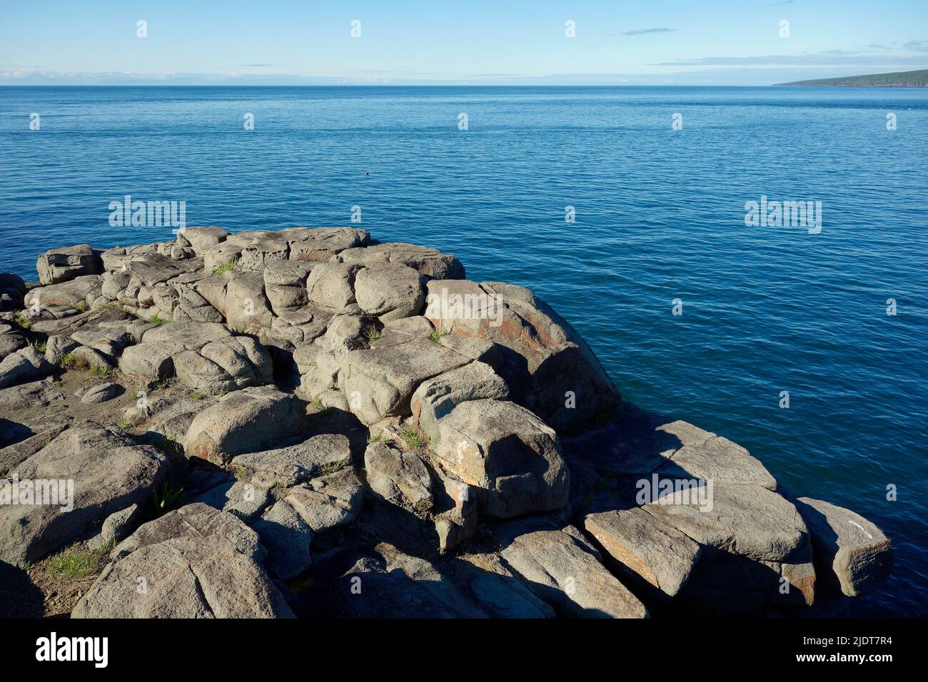 La Bahía de Fundy, Nueva Escocia, Canadá en Point Prim Foto de stock