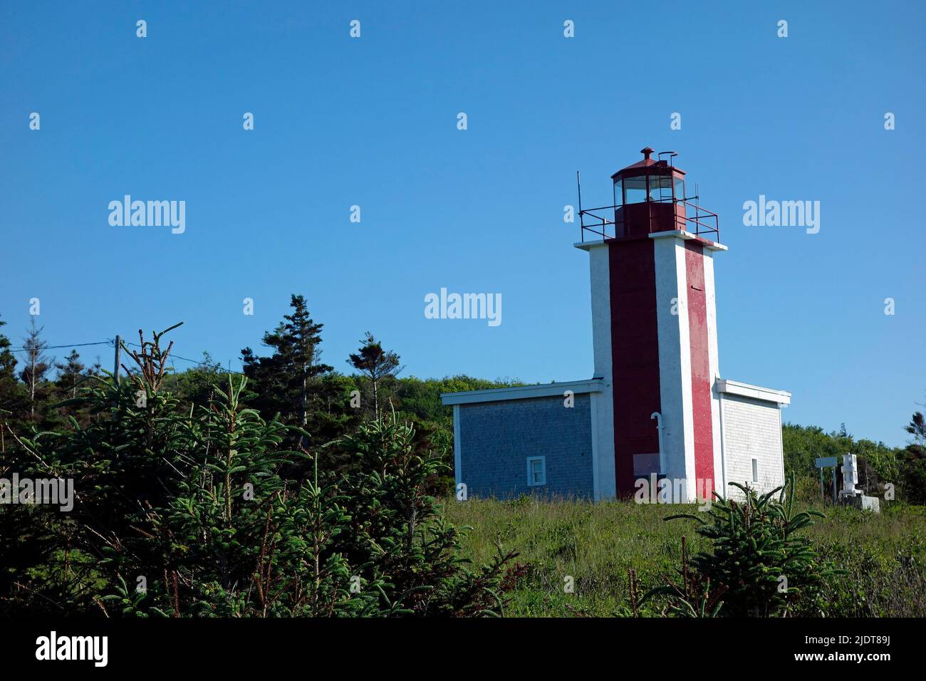La Bahía de Fundy, Nueva Escocia, Canadá en Point Prim Lighthouse Foto de stock