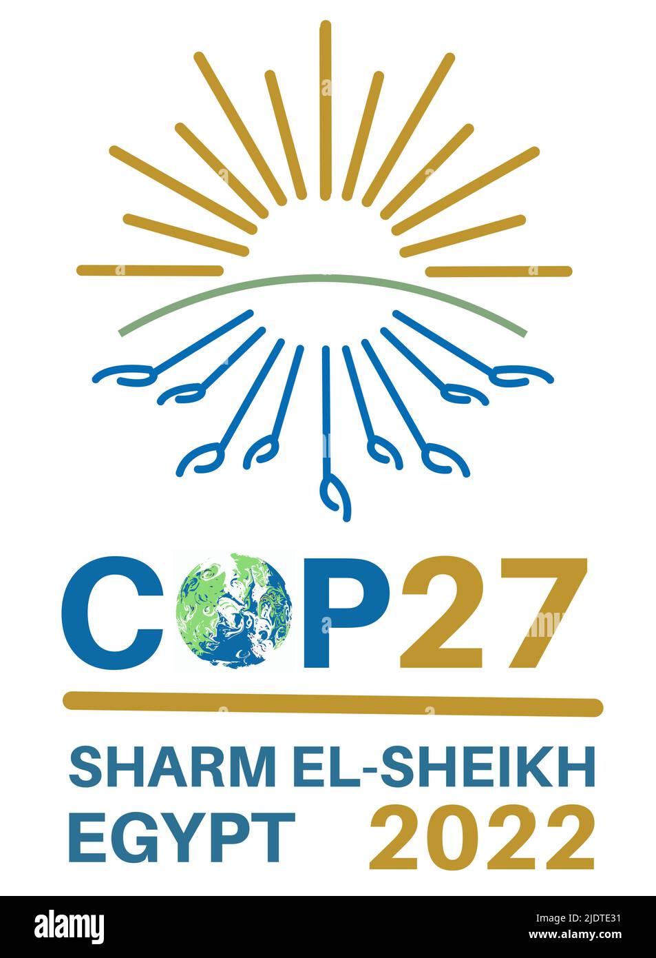 CdP 27 - Sharm El-Sheikh, Egipto, 7-18 de noviembre de 2022 - Ilustración vectorial en la cumbre internacional sobre el clima Ilustración del Vector