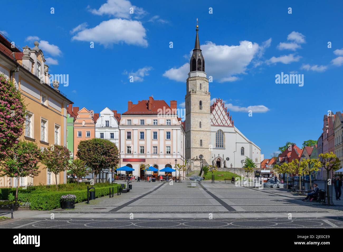 Boleslawiec, Polonia. Vista de la plaza Rynek (Mercado) Foto de stock