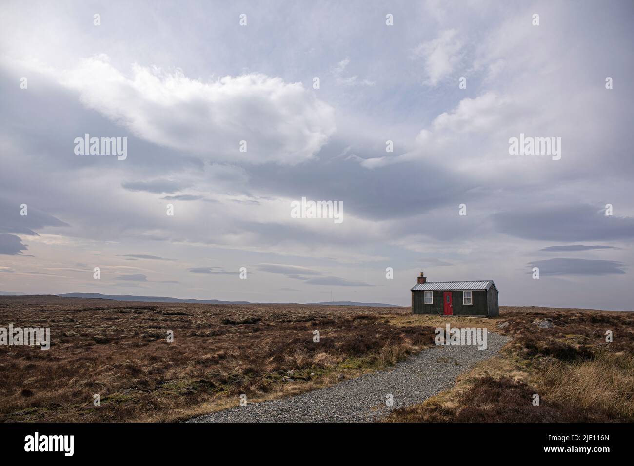 bothy aislada, casa, Isla de Lewis, Hébridas Exteriores, Escocia Foto de stock