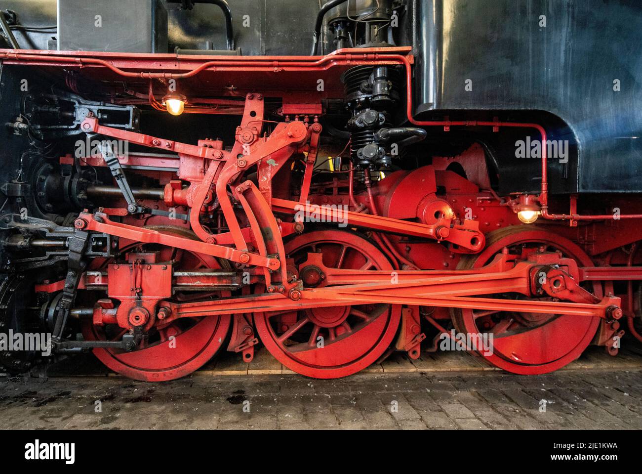 Bochum-Dahlhausen, Eisenbahnmuseum, Lokschuppen, Detail der Zahnradlokomotive 97502 von 1922 Foto de stock
