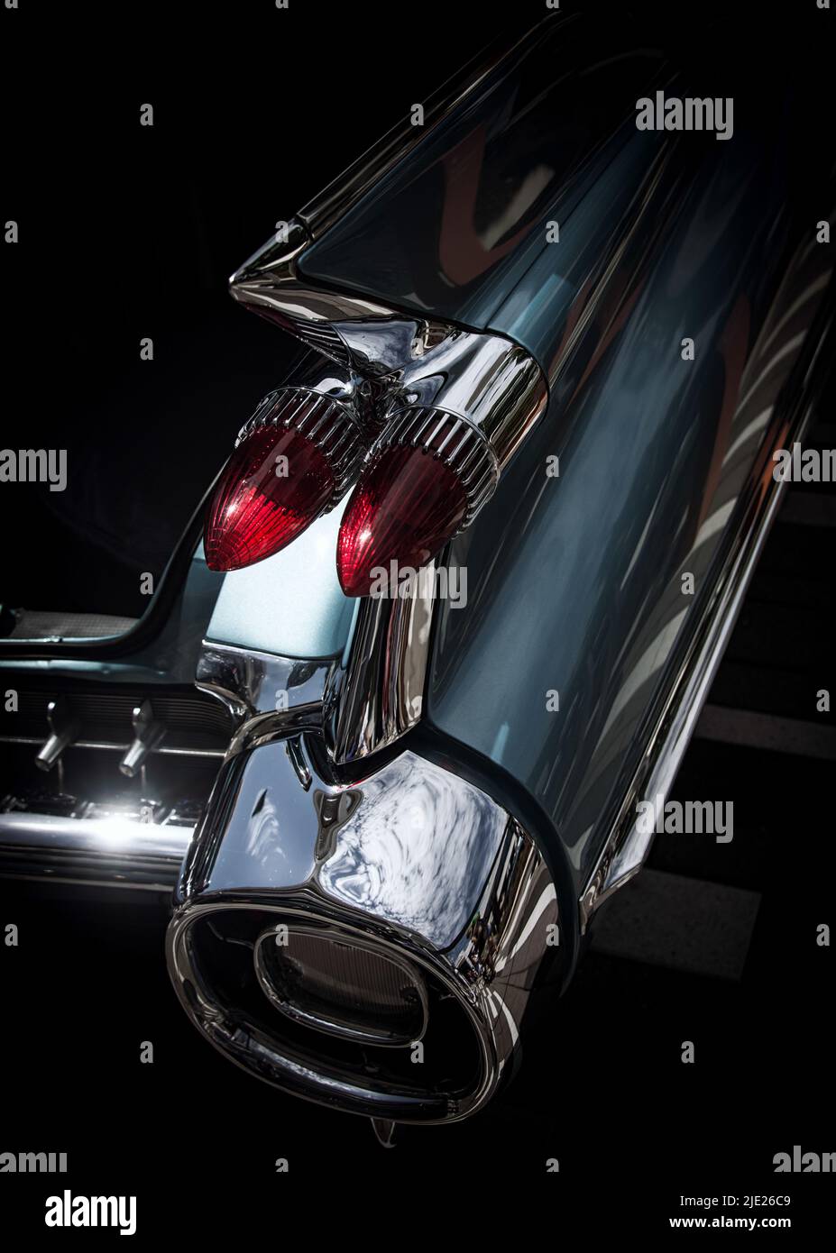 Guardabarros trasero y luces en un coche clásico Ford Cadillac en Estados Unidos Foto de stock