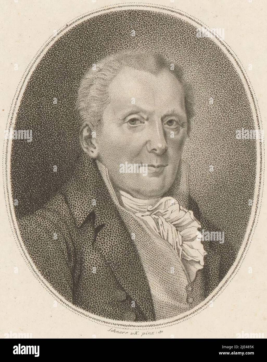 Retrato de Moritz August von Thümmel, Schnorr von Carolsfeld, 1811, imprenta: Schnorr von Carolsfeld, después: Schnorr von Carolsfeld, (mencionado sobre el objeto), 1811, papel, h 132 mm - w 106 mm Foto de stock