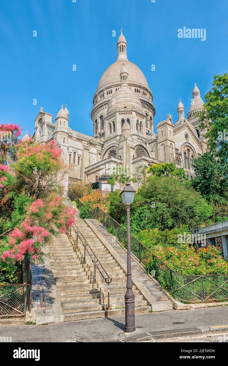 Basílica del Sagrado Corazón en Montmartre, París Foto de stock