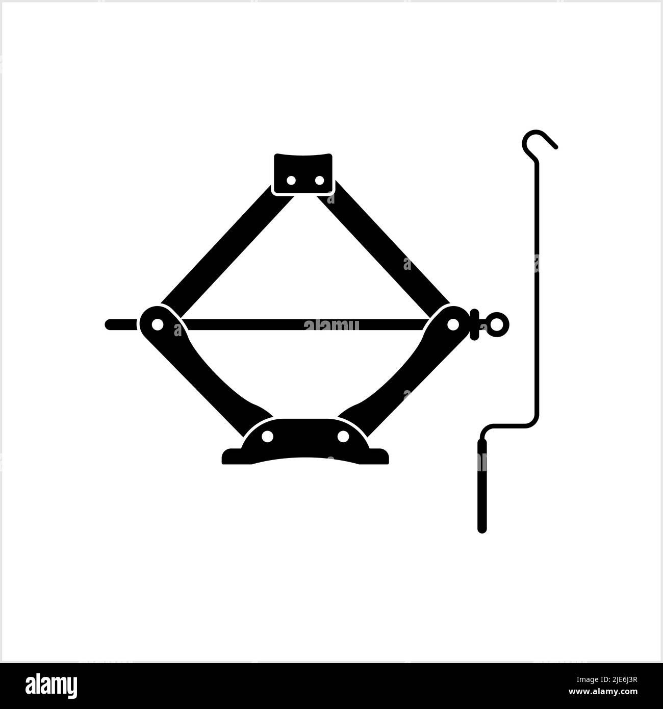 Icono de Car Jack, Icono de Mechanical Jack Ilustración de Vector Art