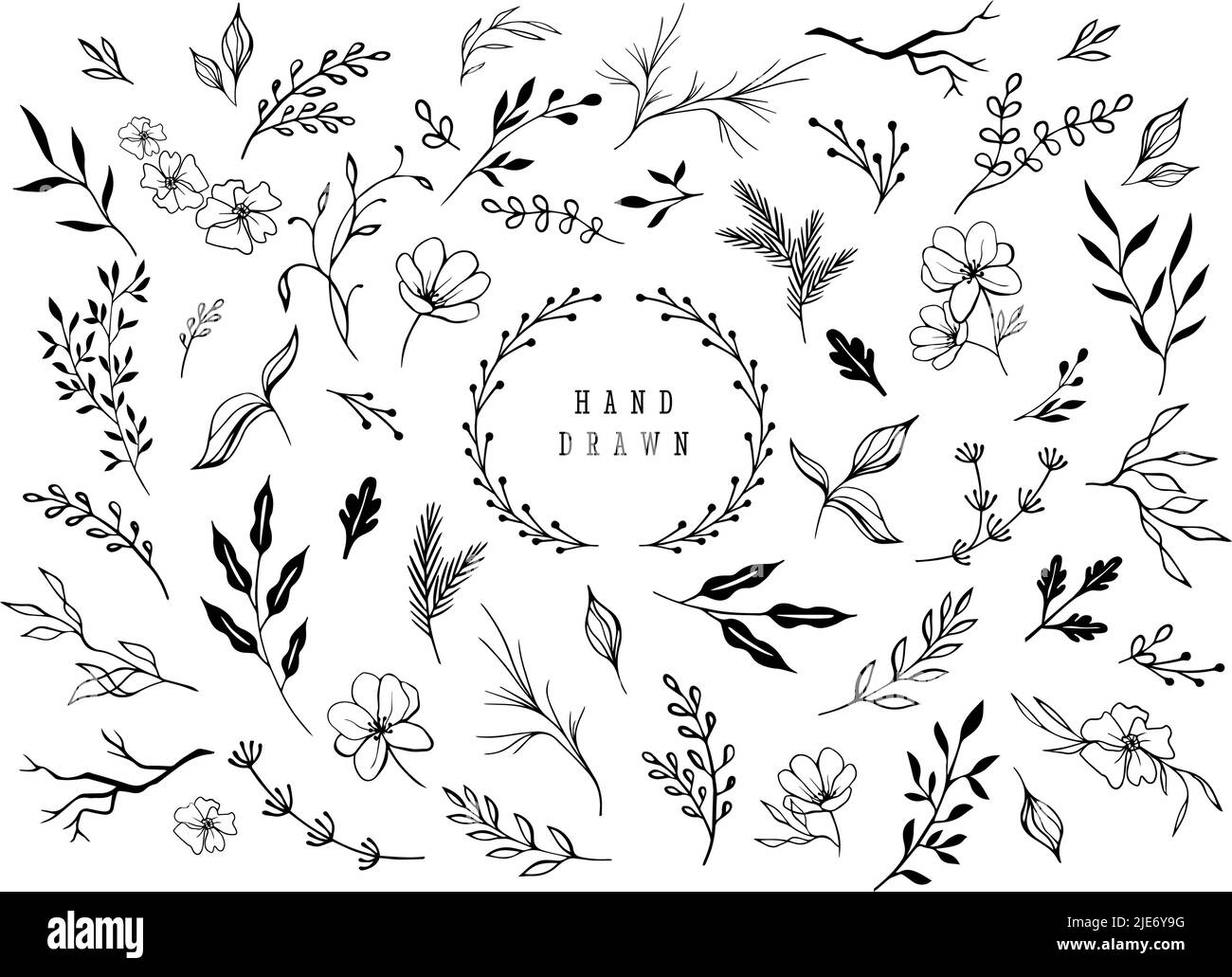 Marco cuadrado floral. Esquina decorativa de rama vintage Imagen Vector de  stock - Alamy
