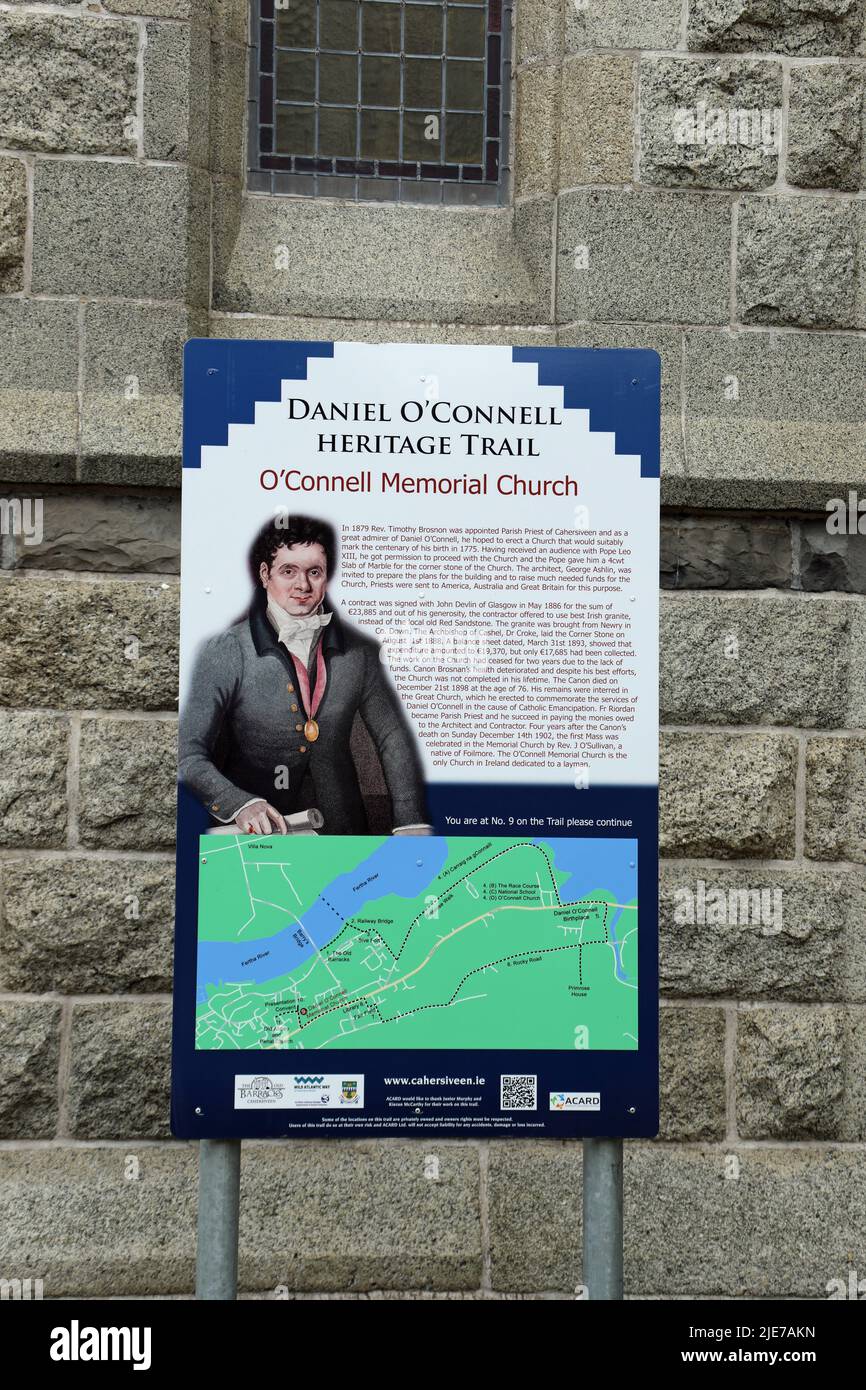 Daniel O'Connell Heritage Trail en Cahersiveen Foto de stock