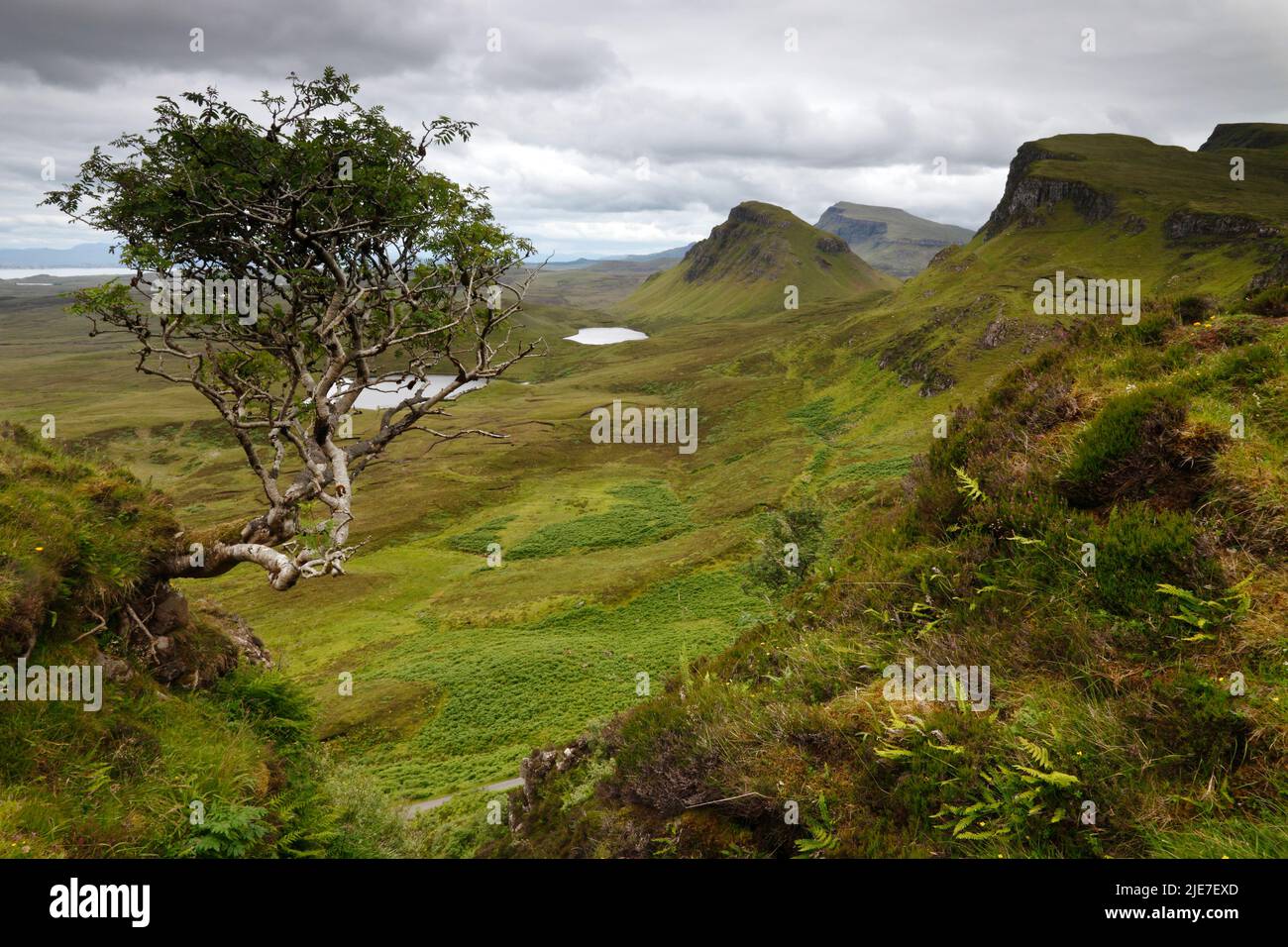 El Quiraing (en gaélico: A' Chuith-Raing) en la isla de Skye, Escocia Foto de stock