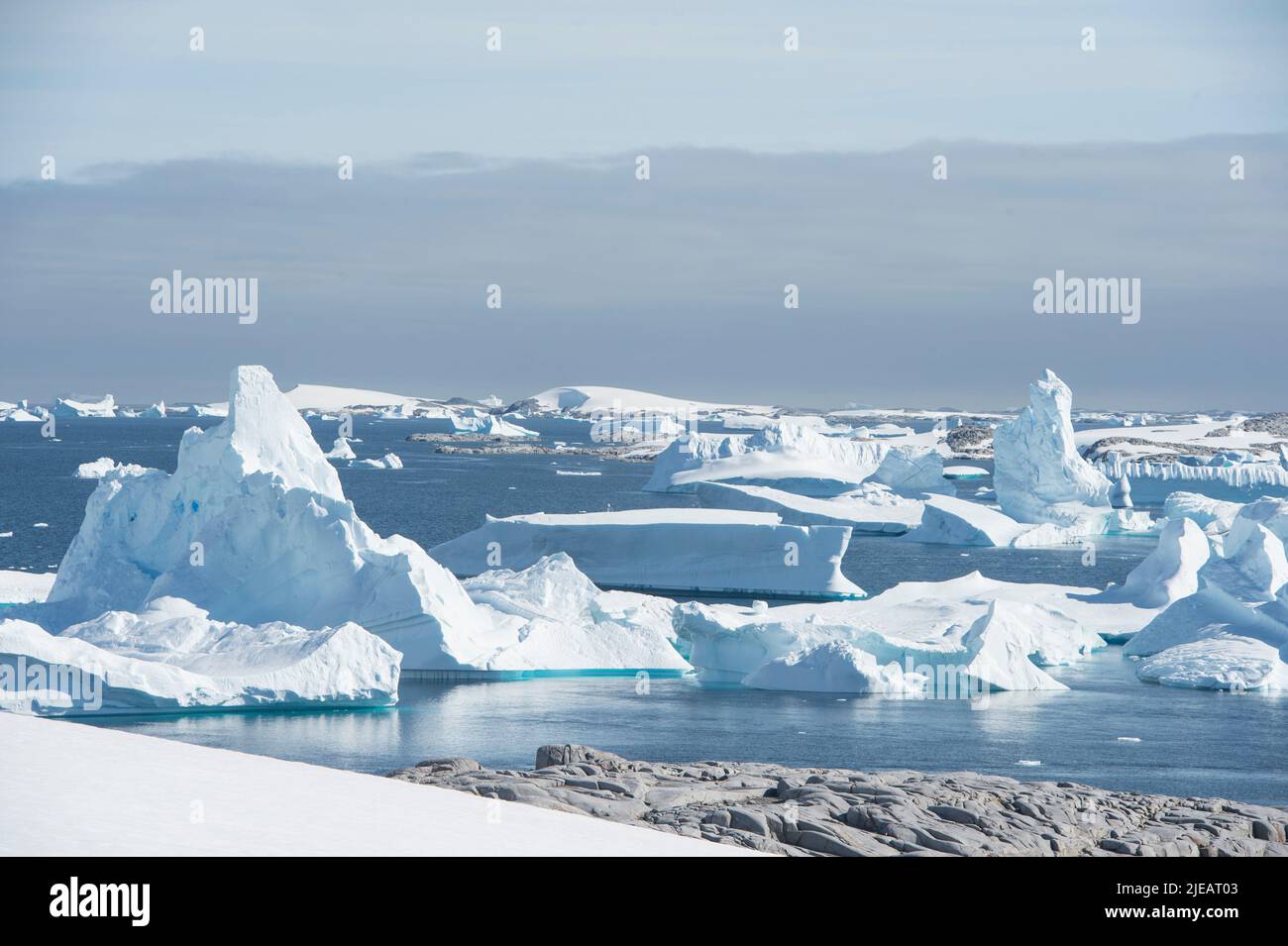El cementerio de Iceberg, Pleneau bahía Port Charcot península antártica Foto de stock