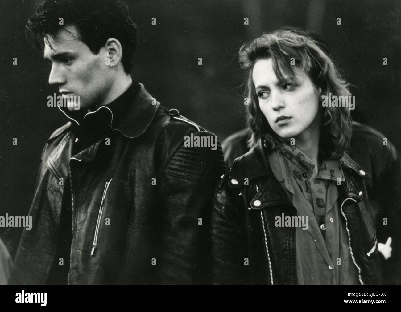 Los actores franceses Wadeck Stanczak y Ann-Gisel Glass en la película Trastorno, Francia 1986 Foto de stock