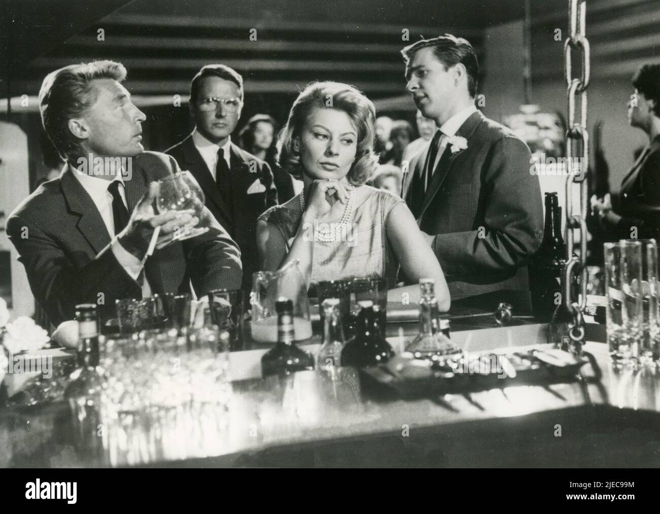 Actores Georges Riviere, Magali Noel, Harry Meyen y Gotz George en la película Morderspiel, D/F 1961 Foto de stock