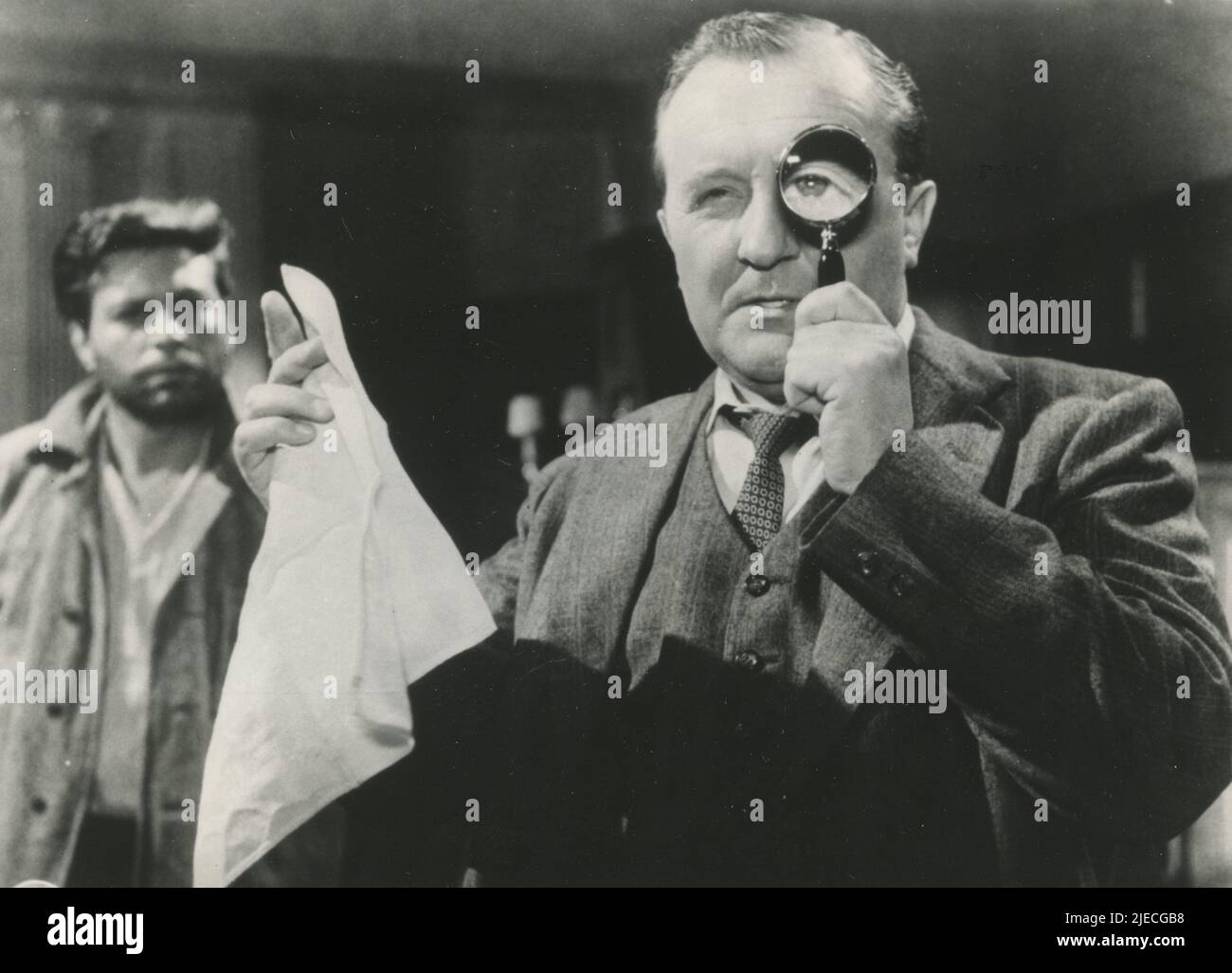 Actores Erwin Strahl y Siegfried Lowitz en la película The Frog with the Mask, DK 1959 Foto de stock
