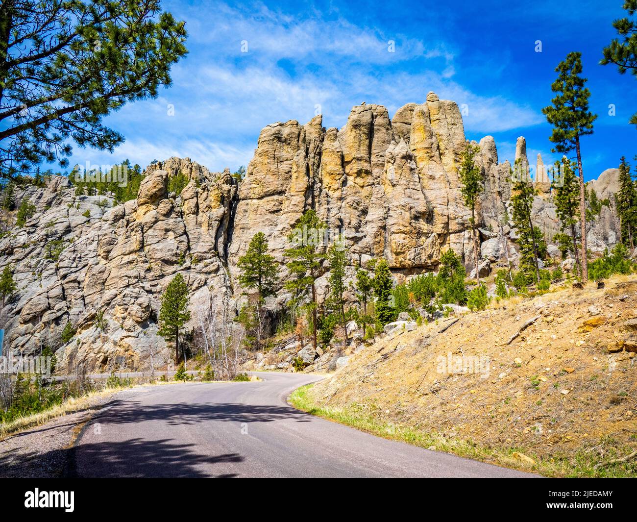 Needles Highway en el Parque Estatal Custer en las Black Hills de Dakota del Sur EE.UU Foto de stock