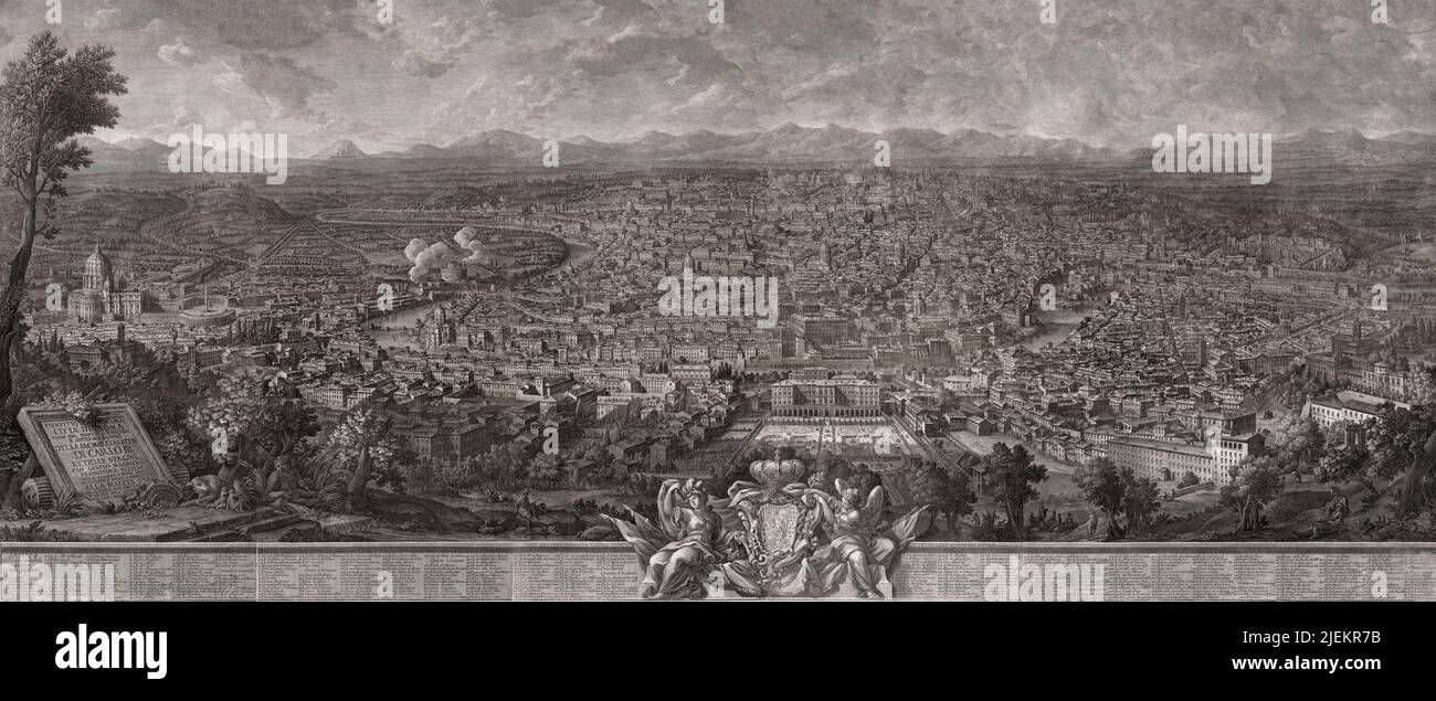 Vista aérea de Roma, 1765 Foto de stock