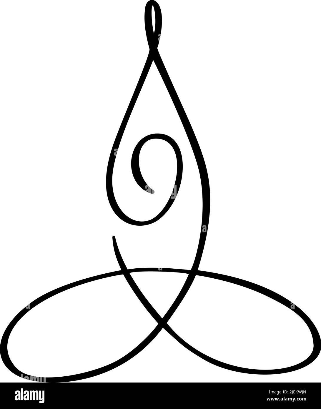 Yoga Lotus pose Icono Vector Logotipo Concepto. Meditación Yoga símbolo mínimo. Health Spa Meditación Logotipo Harmony Zen. Diseño de signo gráfico creativo Ilustración del Vector