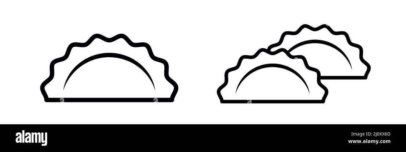 Gyoza símbolo de dumpling Comida tradicional asiática icono de ilustración de vector Ilustración del Vector