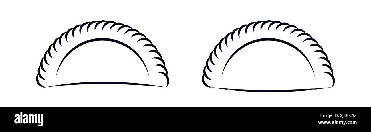 Empanada calzone o icono de vector de dumpling Ilustración del Vector