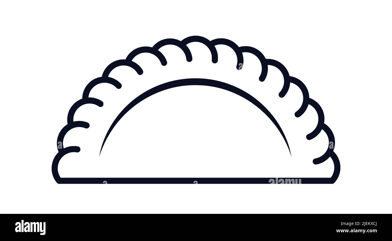 Empanada calzone o icono vector ravioli Ilustración del Vector