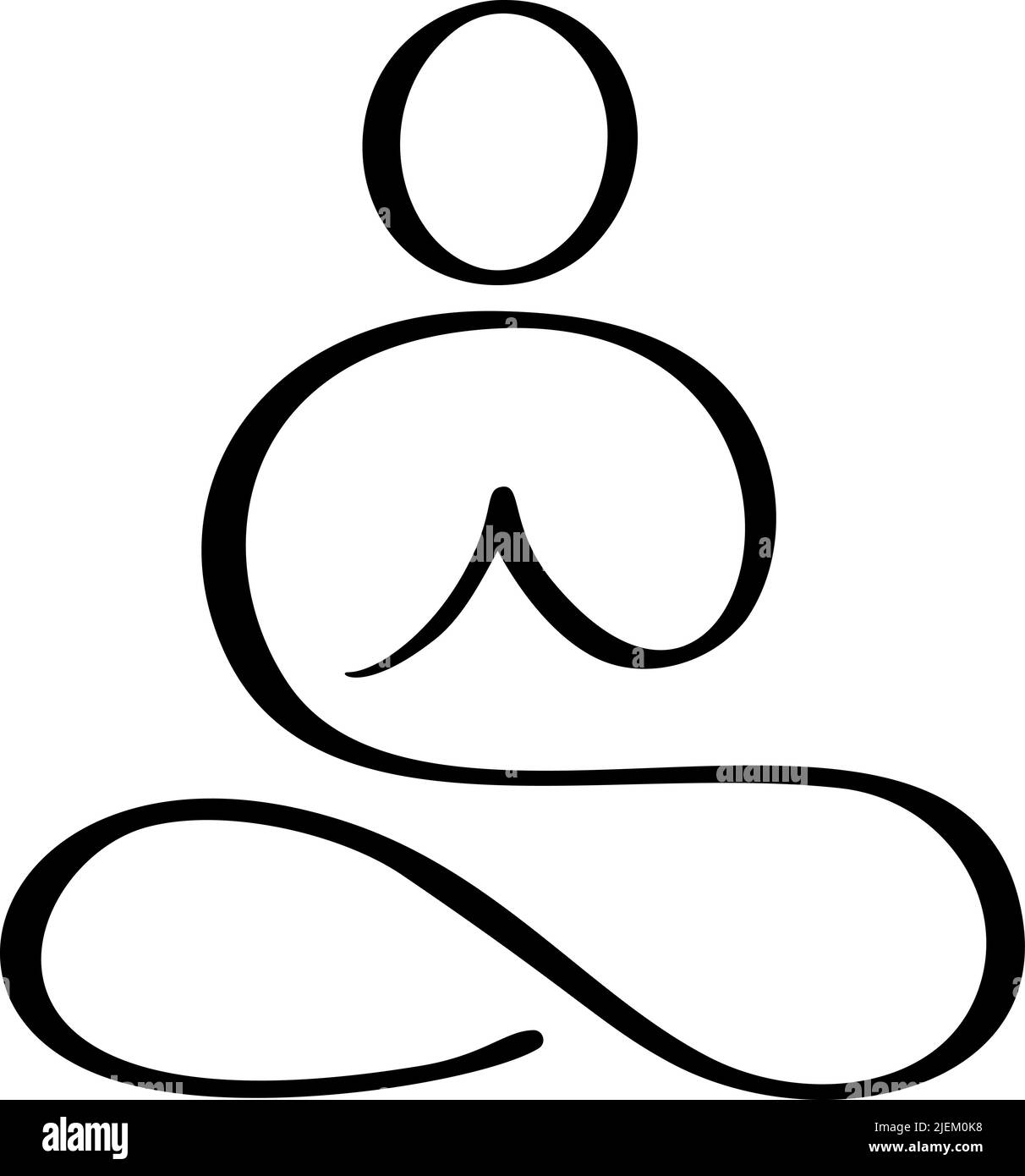 Yoga Lotus pose Icono Vector Logotipo Concepto. Meditación Yoga símbolo mínimo. Health Spa Meditación Logotipo Harmony Zen. Diseño de signo gráfico creativo Ilustración del Vector