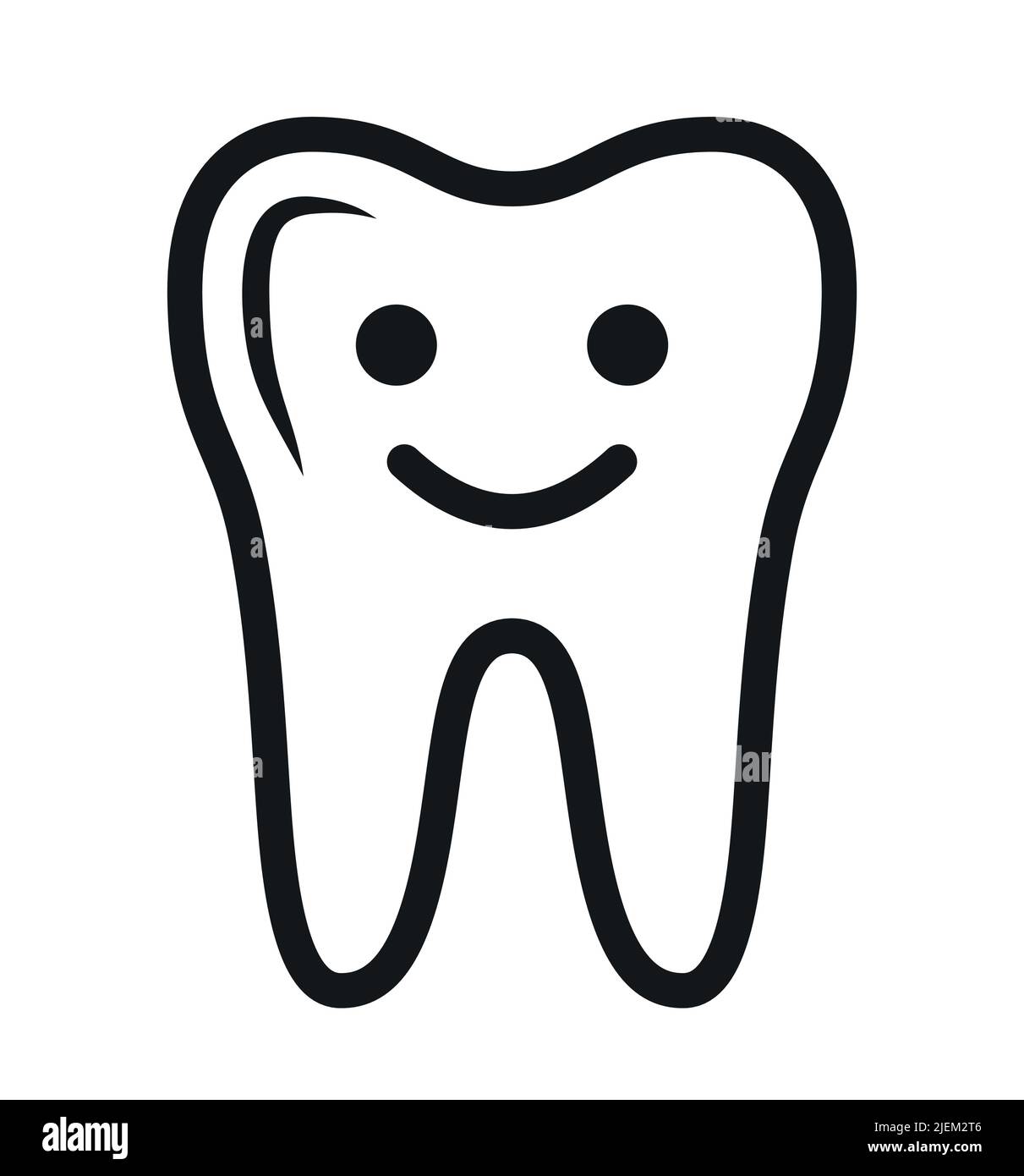 Feliz Smiling diente símbolo dentista vector icono Ilustración del Vector