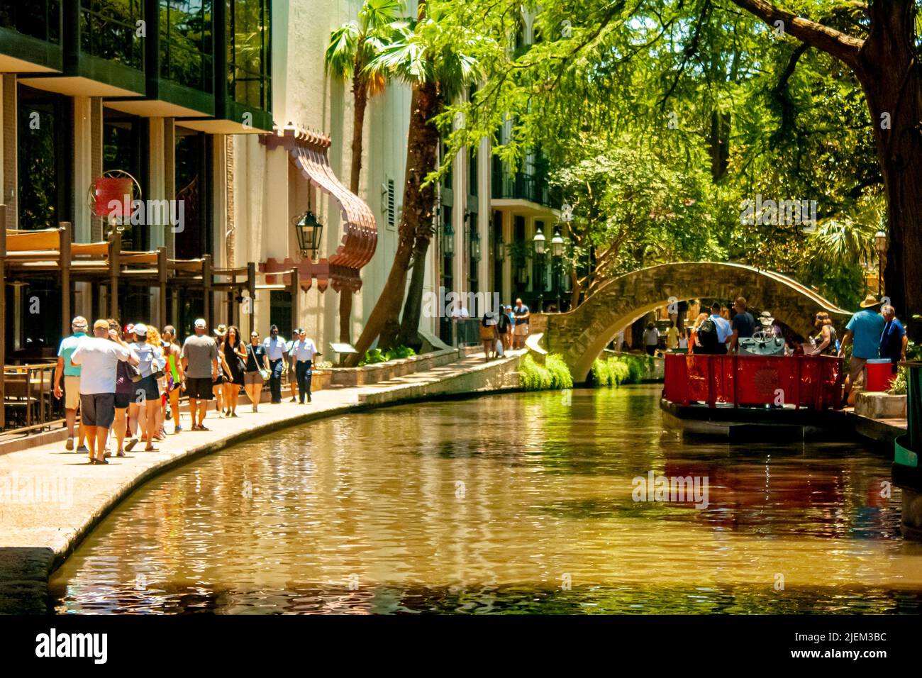 El Paseo del Río en San Antonio, Texas Foto de stock