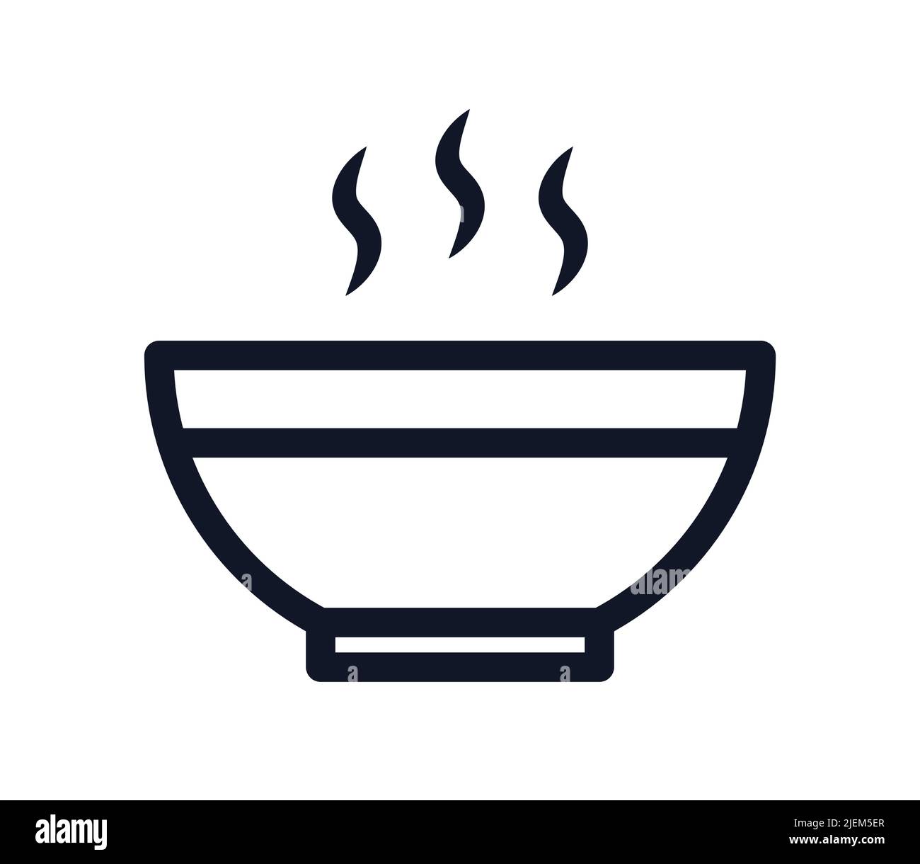 Icono de vector de comida de recipiente para sopa Ilustración del Vector