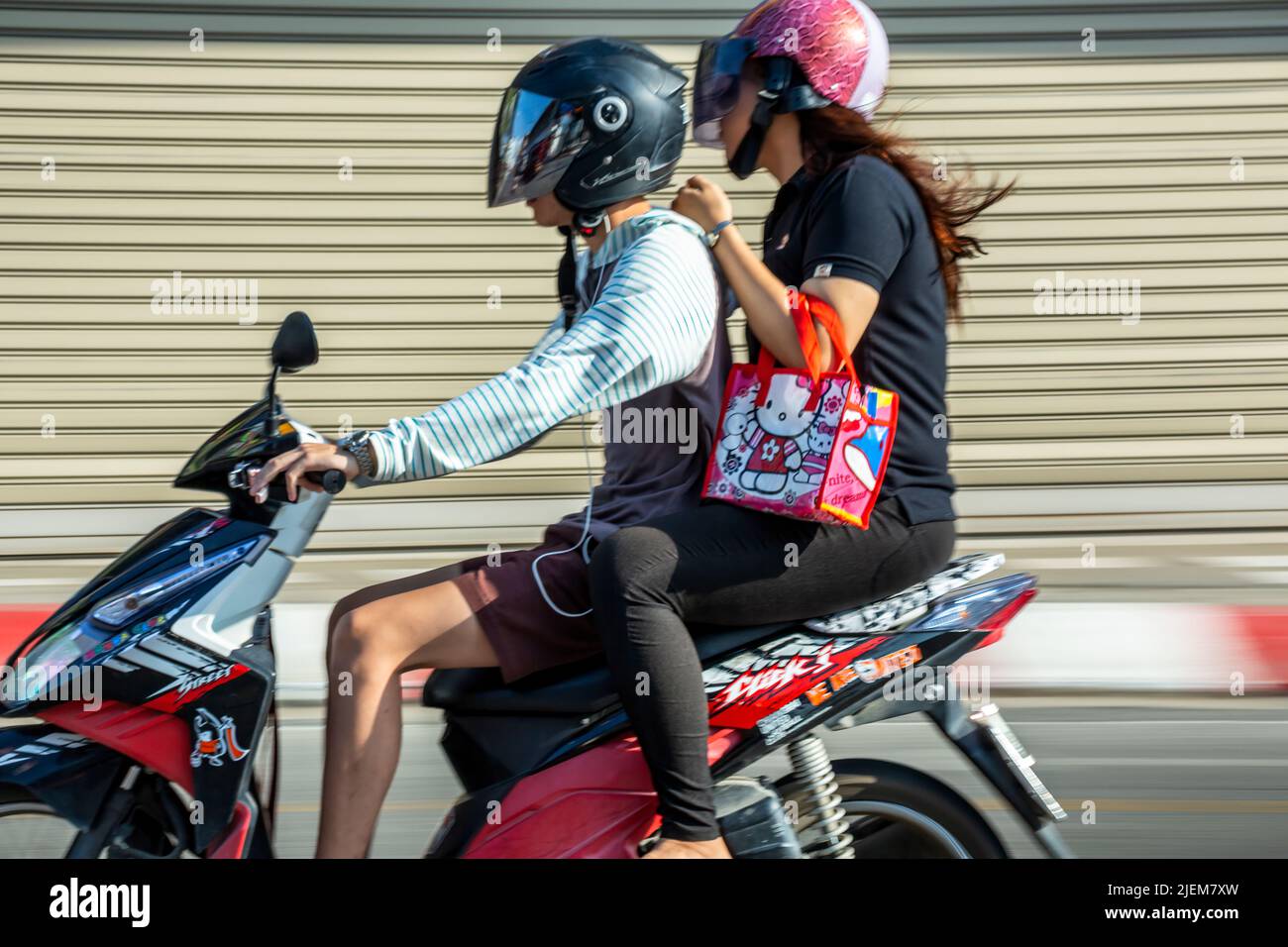 Motociclistas, Chiang Mai, Tailandia Foto de stock
