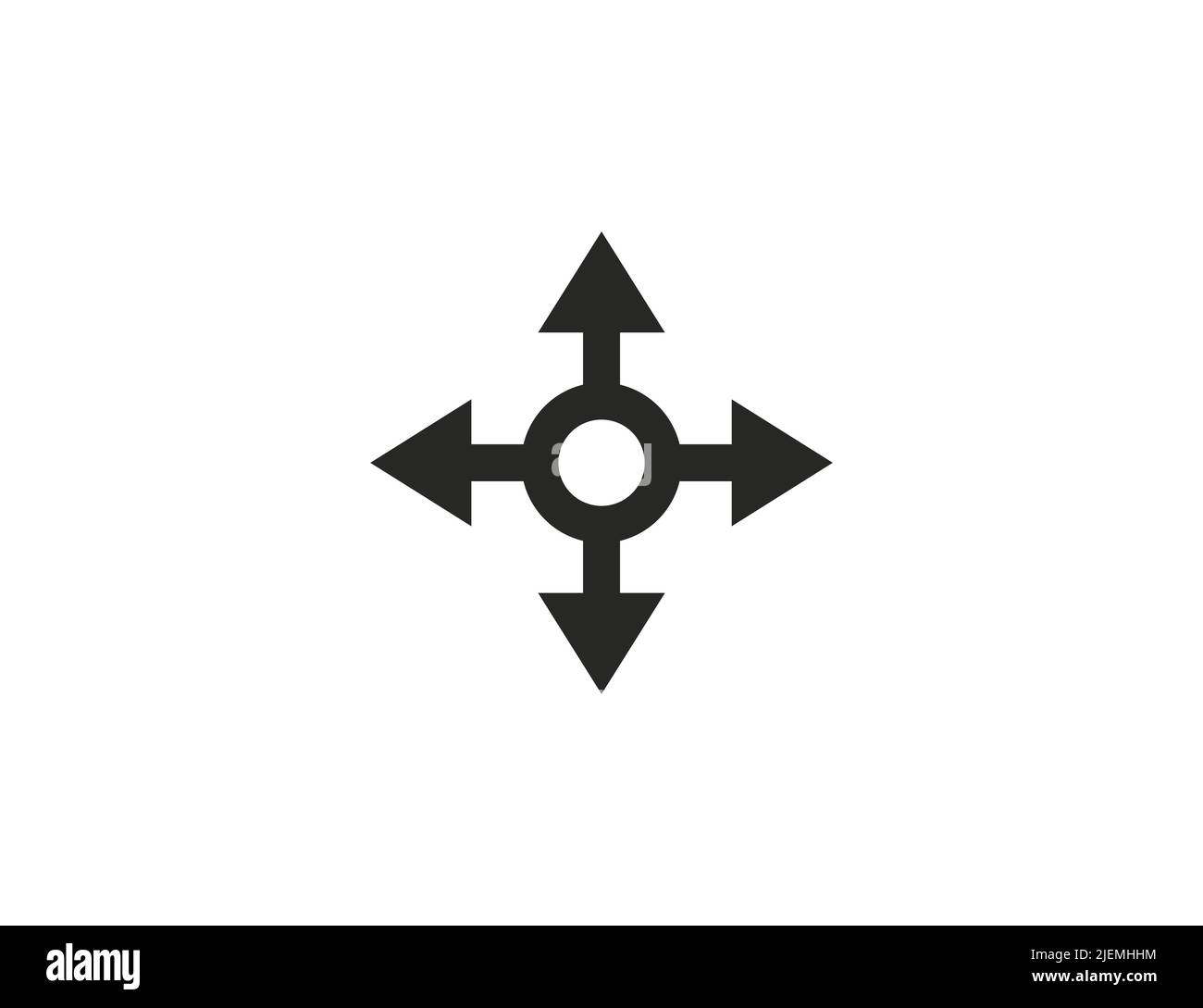 Flecha, cuatro direcciones, icono de dirección. Ilustración vectorial. Ilustración del Vector