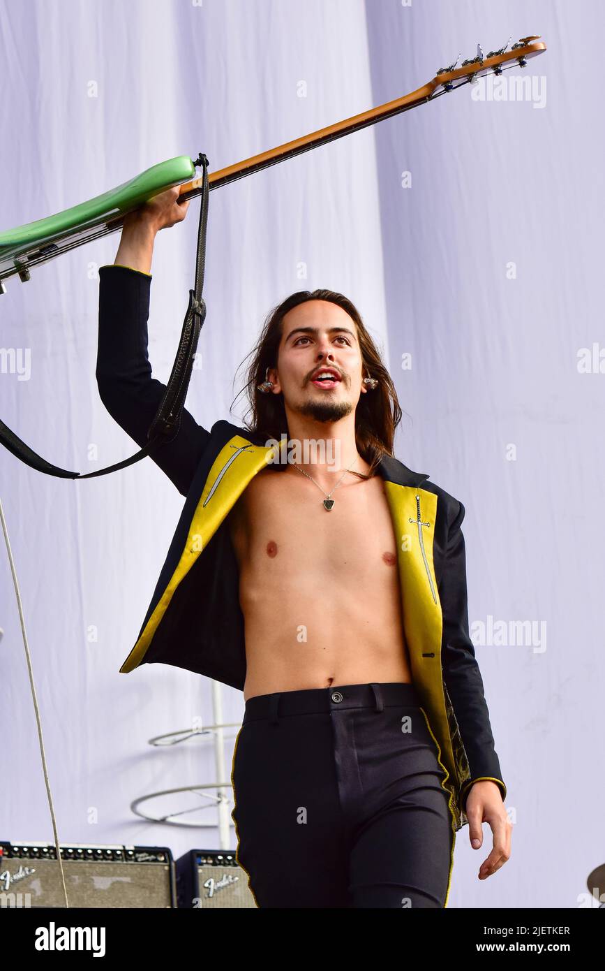 Napa Valley, California, 27 de mayo de 2022 - Greta Van Fleet en el escenario del 2022 Festival BottleRock en Napa California, crédito: Ken Howard/Alamy Foto de stock