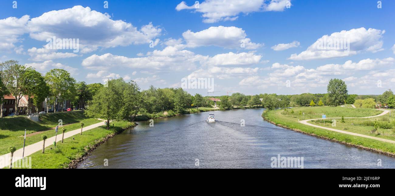 Panorama del río Ems en Haren, Alemania Foto de stock