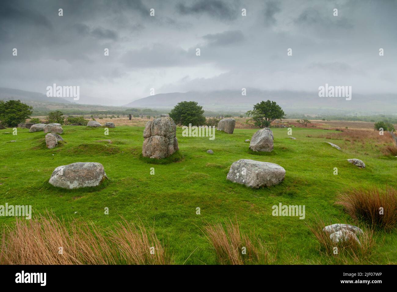 Machrie Stone Circle 5 en la isla de Arran, Escocia Foto de stock