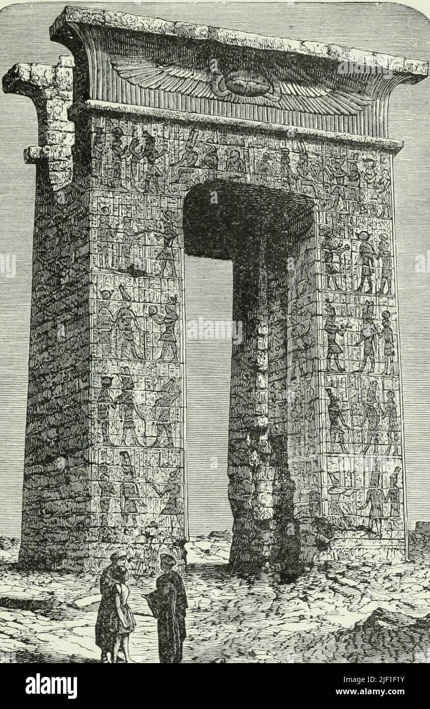Puerta del antiguo templo egipcio de Karnak Foto de stock