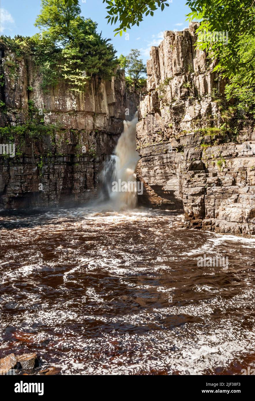 High Force Waterfall , Reino Unido, Inglaterra, Condado de Durham, Middleton-in-Teesdale Foto de stock
