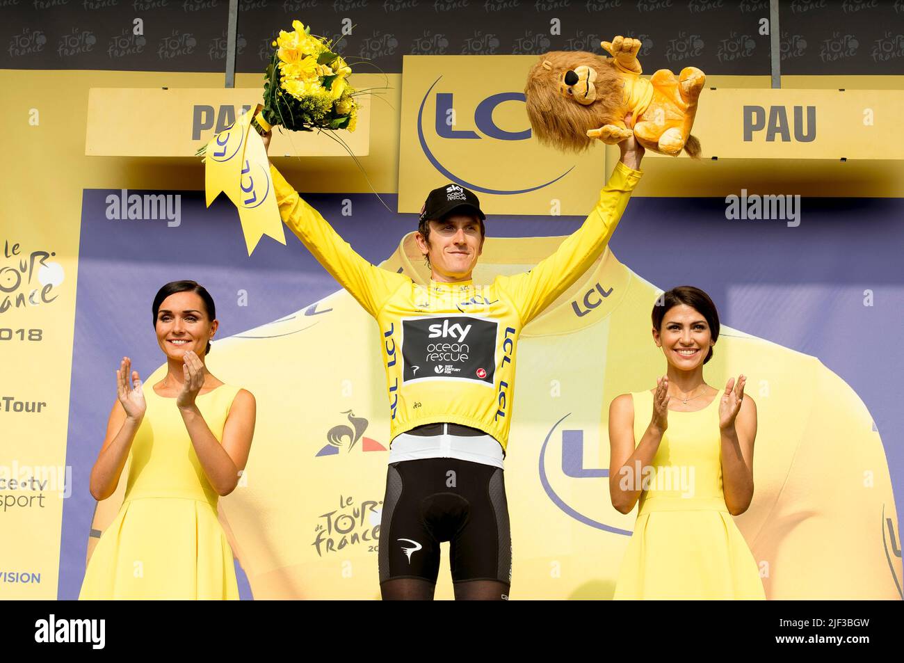 Foto del archivo fechada el 26-07-2018 de Geraint Thomas del equipo Sky. Hay esperanzas de que Geraint Thomas, ganador del Tour de Suisse hace menos de dos semanas, tiene la forma de desafío para el amarillo. Fecha de emisión: Miércoles 29 de junio de 2022. Foto de stock