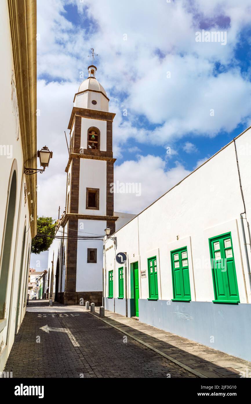 Parroquia histórica de San Gines en el centro de Arrecife, Lanzarote, Islas Canarias, España Foto de stock