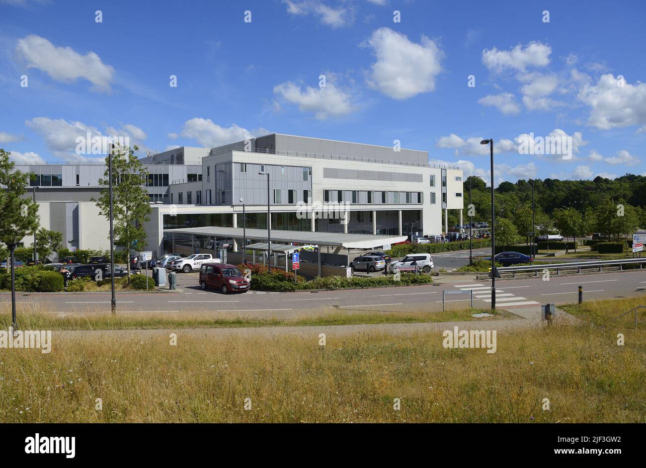 Hospital Tunbridge Wells, Pembury, cerca de Royal Tunbridge Wells, Kent, Reino Unido. Forma parte de la Fundación NHS de Maidstone y Tunbridge Wells Foto de stock