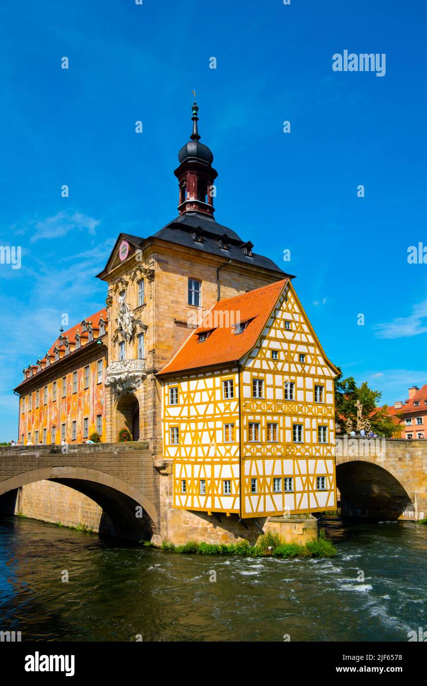 Antiguo ayuntamiento o Altes Rathaus en Bamberg Baviera Alemania Foto de stock