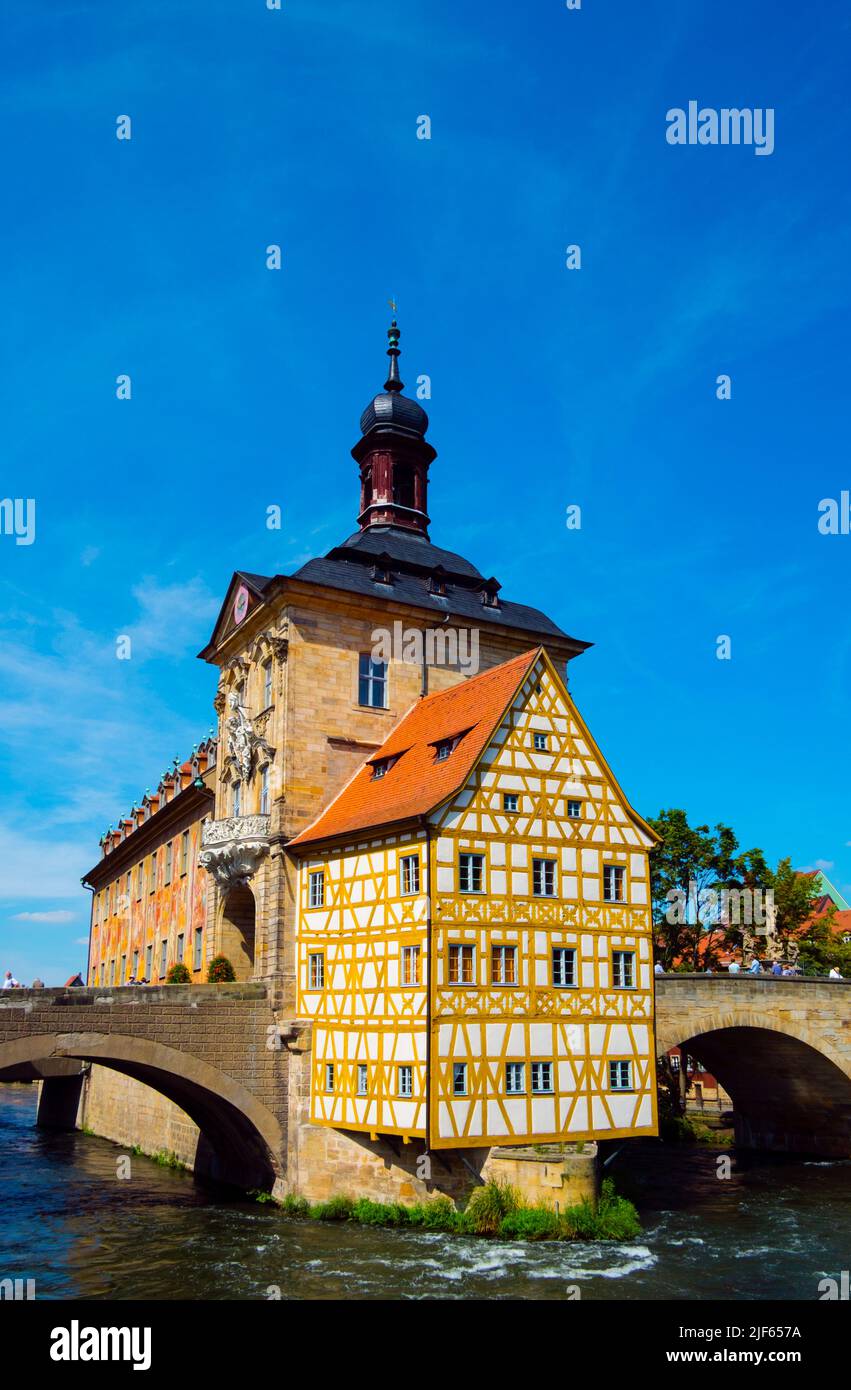 Antiguo ayuntamiento o Altes Rathaus en Bamberg Baviera Alemania Foto de stock