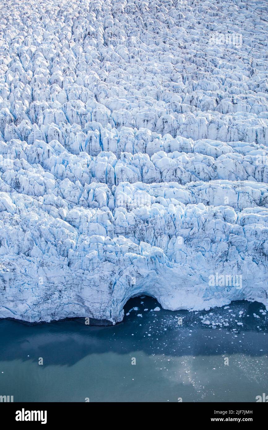 Glaciar Harriman - Fotografía aérea de Alaska Foto de stock