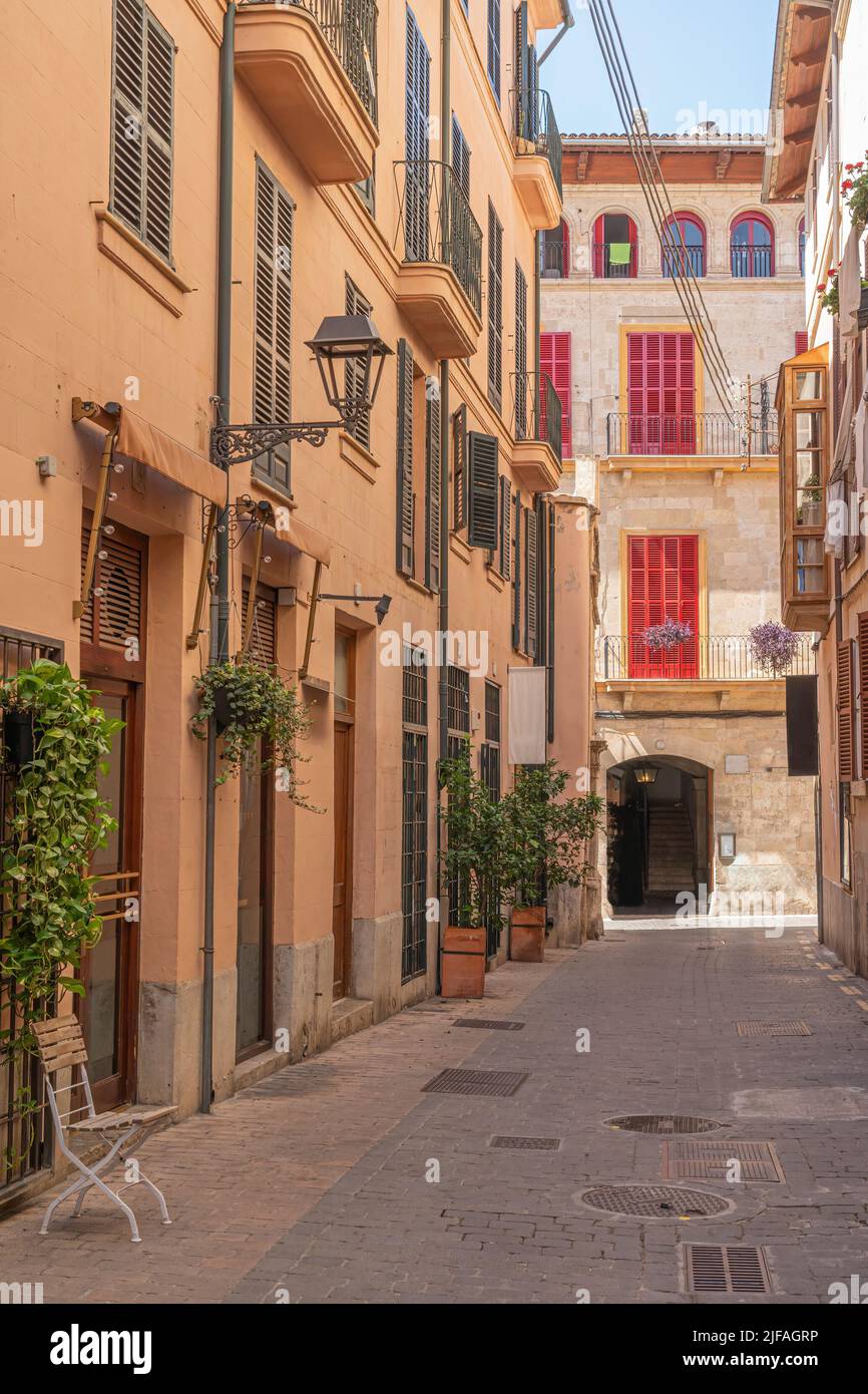 Calle de la ciudad de Palma en la isla de Mallorca Foto de stock