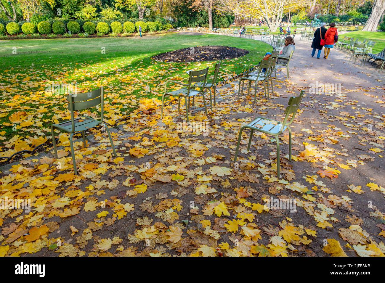 Francia, París, Luxemburgo jardín en otoño Foto de stock