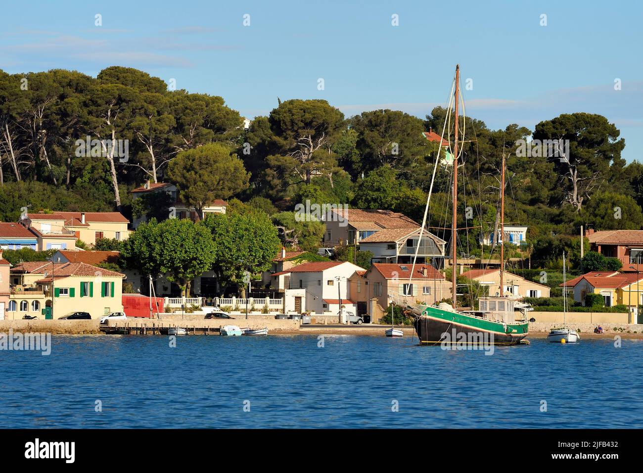 Francia, Var, puerto de Toulon, La Seyne-sur-Mer, en la cornisa Bonaparte Foto de stock