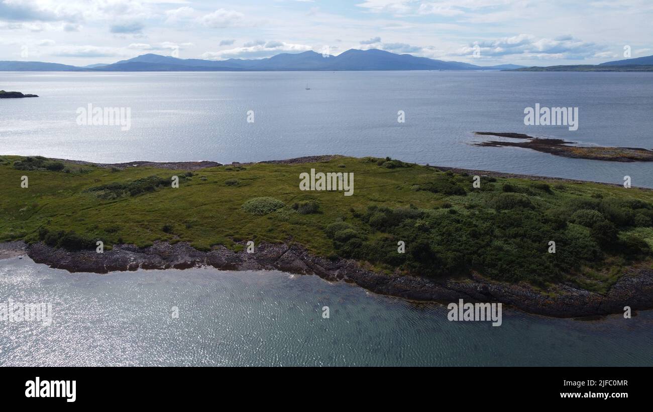 Vista aérea de la Isla de Mull Foto de stock