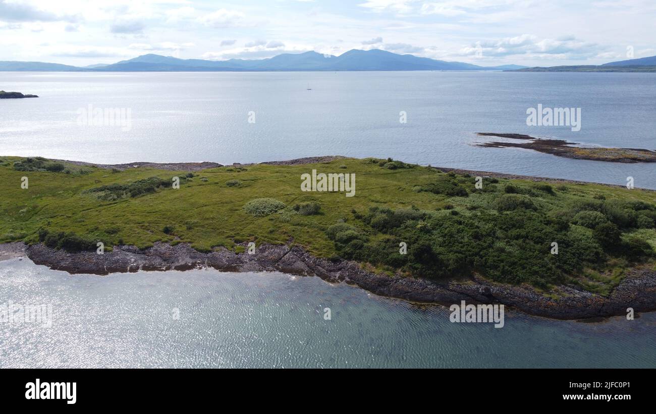 Vista aérea de la Isla de Mull Foto de stock