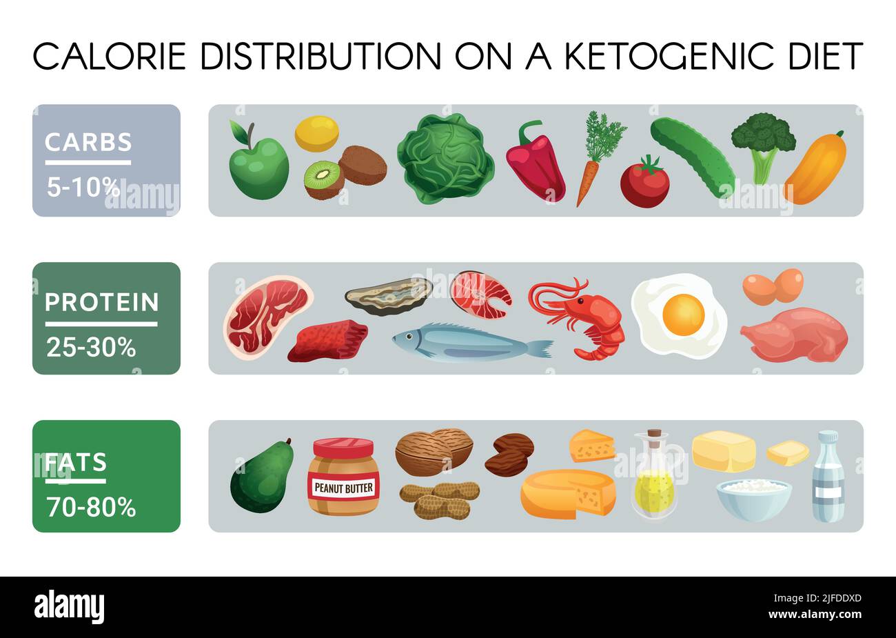 Infografías Realistas Que Muestran Un Conjunto De Productos Para Dieta Ketogénica Baja En 4976