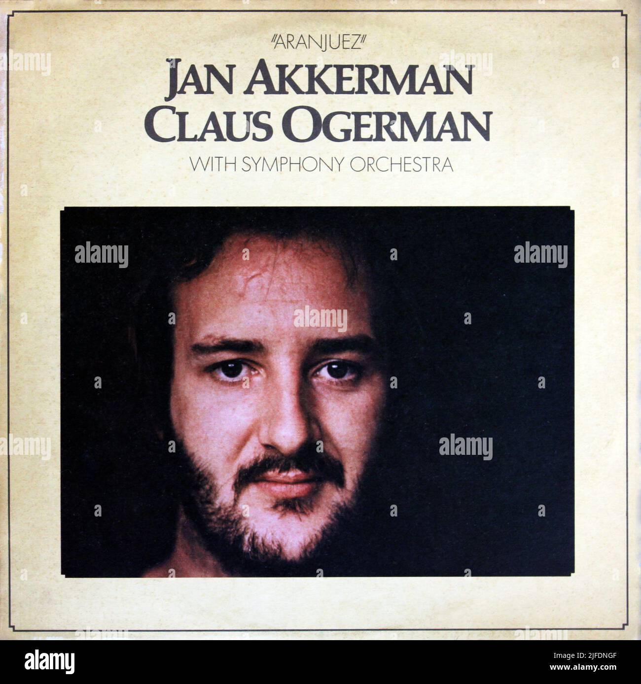 Jan Akkerman, Claus Ogerman con Orquesta Sinfónica: 1978. Portada LP 'Aranjuez' Foto de stock
