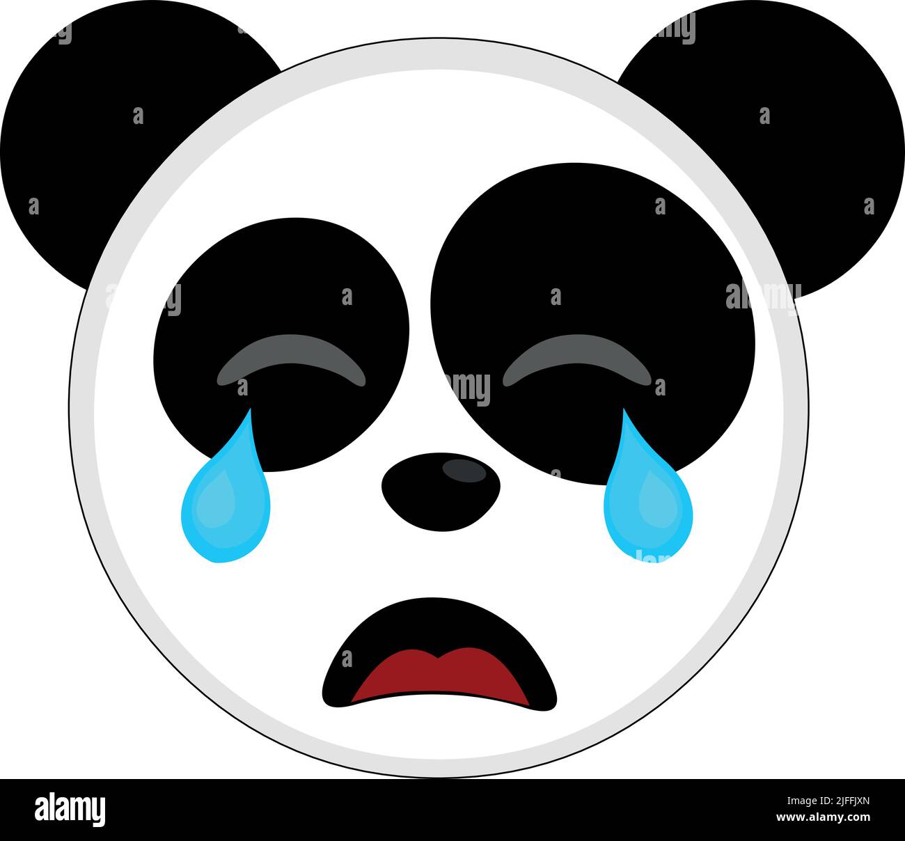 Ilustración vectorial de la cara de un oso panda de dibujos animados con  una expresión triste y llorando Imagen Vector de stock - Alamy