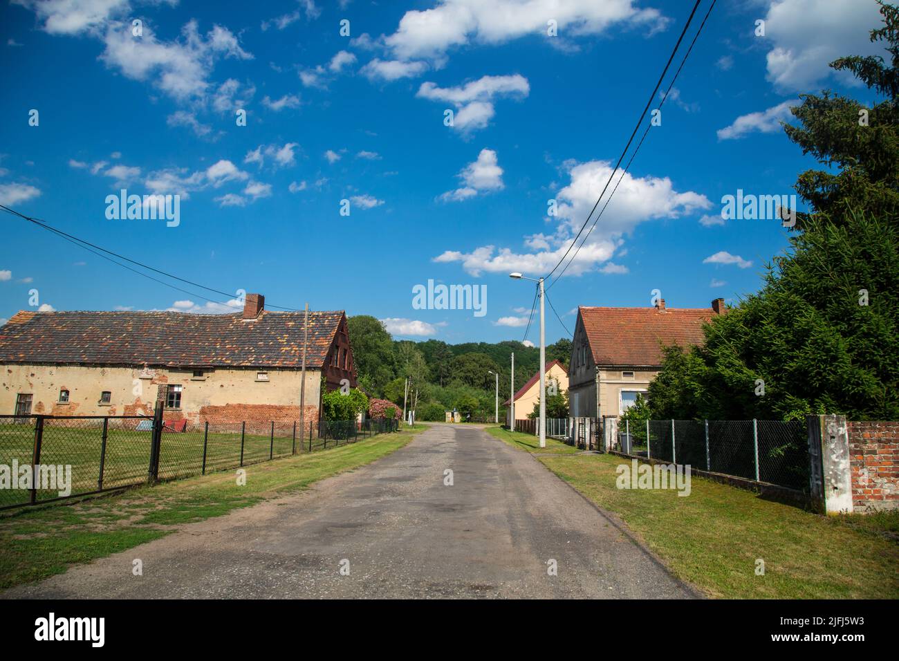 Casas en Siedlec/ Tzrebiel, Polonia Foto de stock