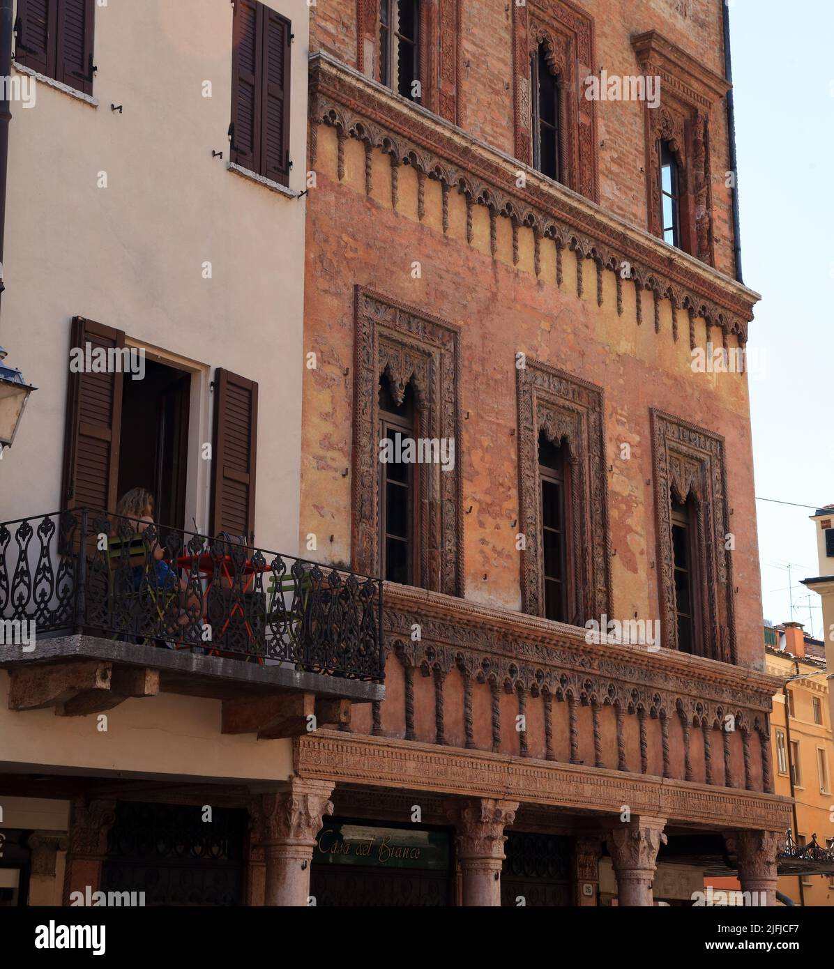 La Casa de Comercio en Mantua Italia. Casa del Mercantil a Mantova. Foto de stock
